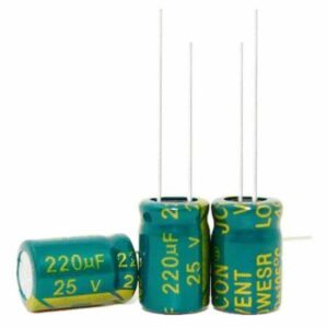 خازن Capacitor Electrolit 220UF 25V Dip Green